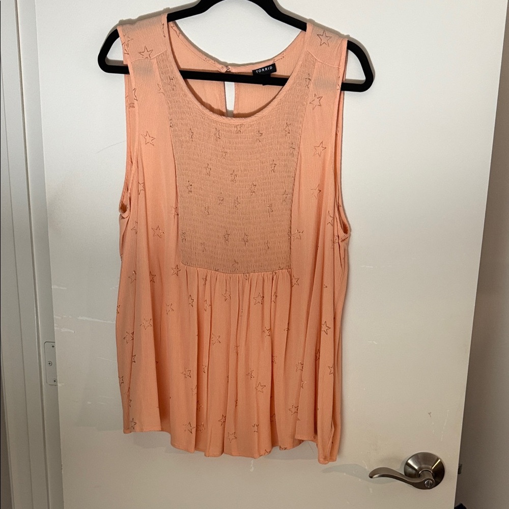 Torrid Peach Star Sleeveless Blouse